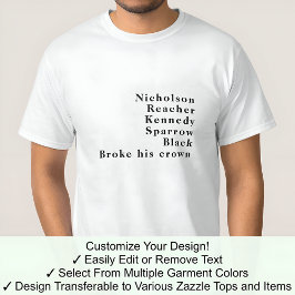 Efternamn Berömd Namn Trend Jack Anpassad 02B T Shirt