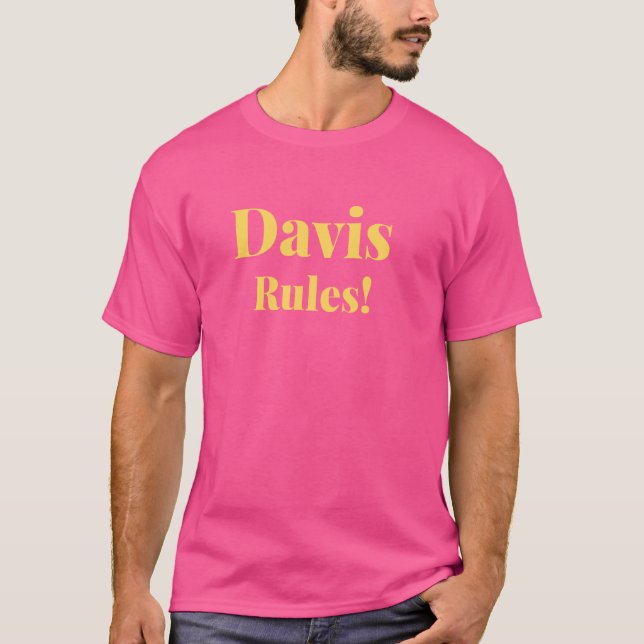 Efternamn Davis, efternamn Davis, Funny Davis Efte T Shirt (Framsida)