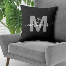 Efternamn Elegant Svart Vitt Monogram