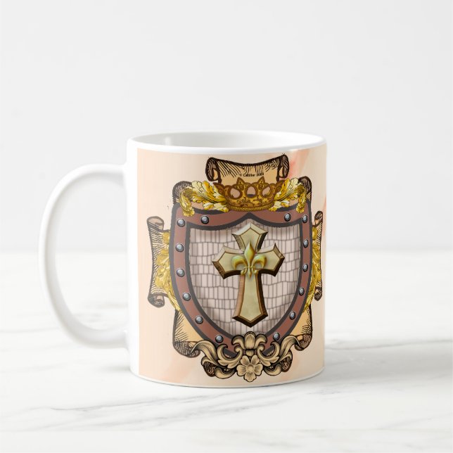 Efternamn för Aurum Family Crest Kaffemugg (Vänster)