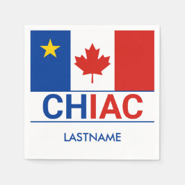 Efternamn för Chiac Acadian Canadian Flagga Eftern Pappersservett