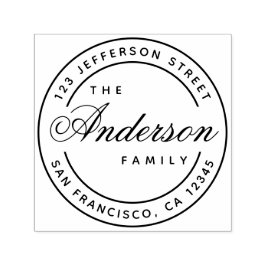 Efternamn för familj Elegant skrivstil Adress Självfärgande Stämpel