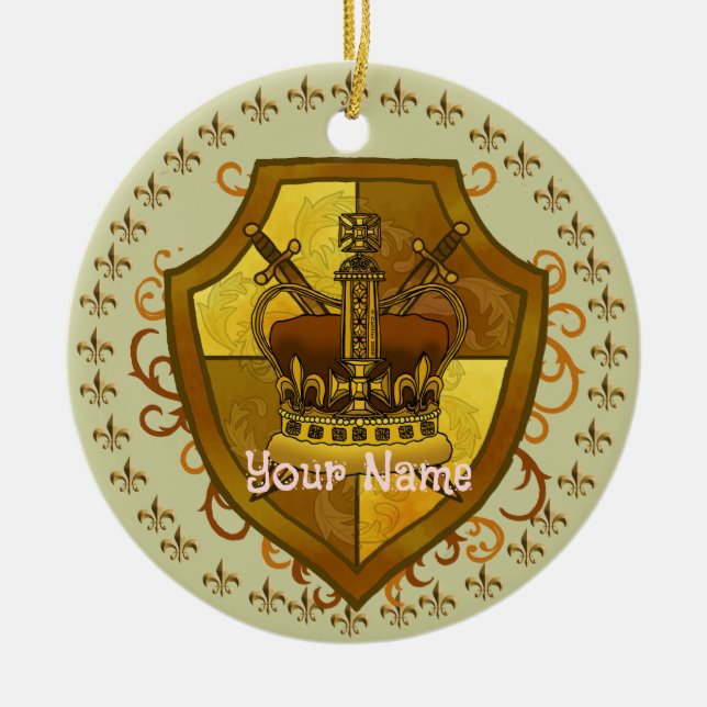 Efternamn för Family Crest Krona Ornament (Framsidan)
