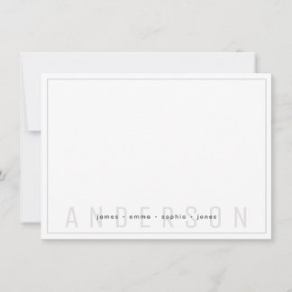 Efternamn för Grått Gräns-familjen med minimal Mör Anteckningskort