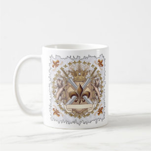 Efternamn för lejon Griffin Shield Kaffemugg