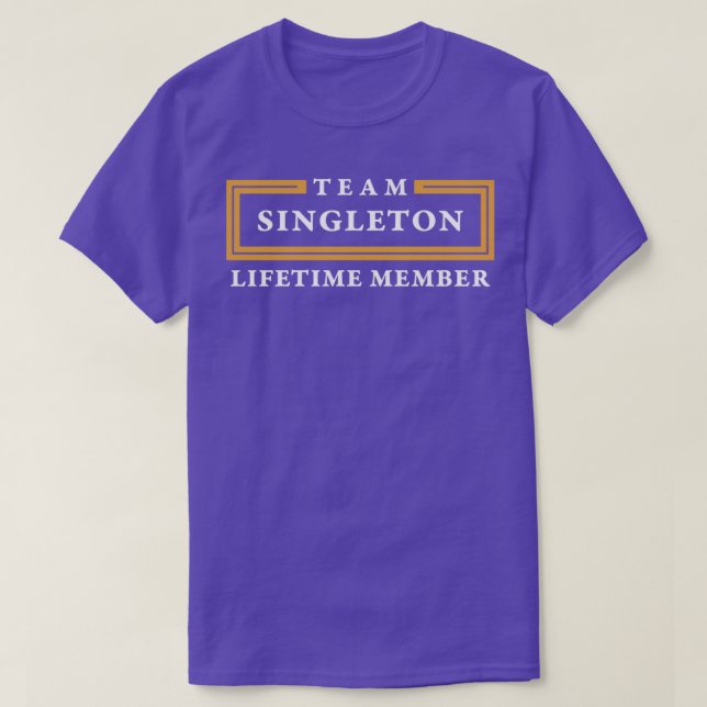 Efternamn för Team Singleton-livstidsmedlem T Shirt (Design framsida)