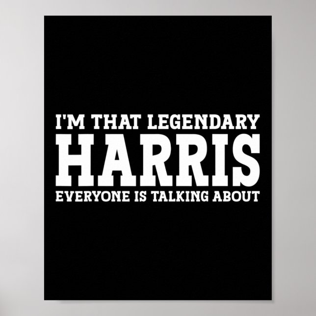 Efternamn för teamfamiljen Efternamn Harris Poster (Framsidan)