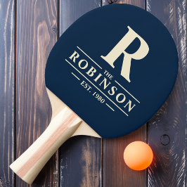 Efternamn & Initial Djup Havsblå Pingisracket