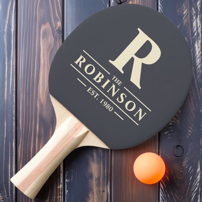 Efternamn & Initial Medelhavsgrå Pingisracket (Skapare uppladdad)