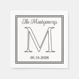 Efternamn Initial och Bröllop Datum Dubbla Gräns Pappersservett