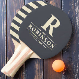 Efternamn & Initial Polo Medelhavsgrå Pingisracket