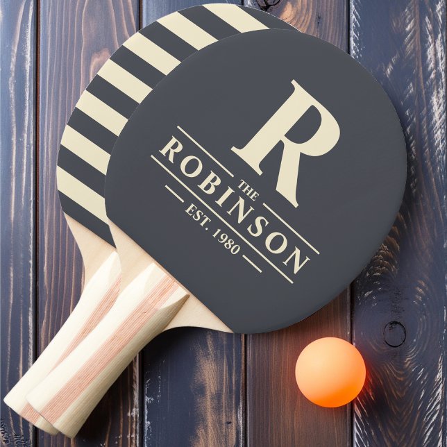 Efternamn & Initial Polo Medelhavsgrå Pingisracket (Skapare uppladdad)