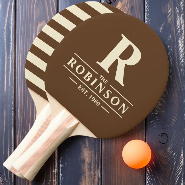 Efternamn & Initial Polo Mörkbrun Skog Pingisracket (Skapare uppladdad)