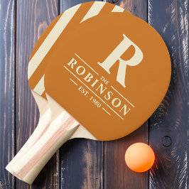 Efternamn & Initial Polo Randig Burnt Honey Pingisracket