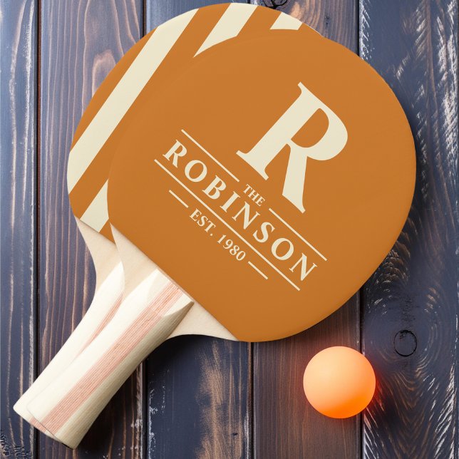Efternamn & Initial Polo Randig Burnt Honey Pingisracket (Skapare uppladdad)