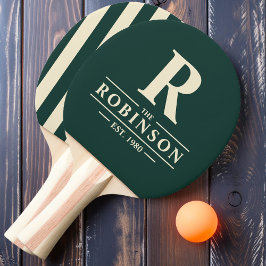 Efternamn & Initial Polo Randig Sagegrön Pingisracket