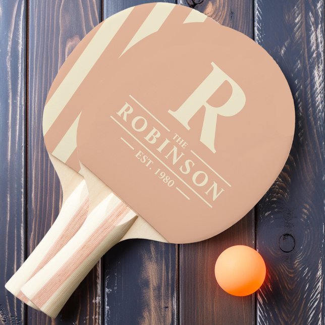 Efternamn & Initial Polo Randig Sweet Peach Pingisracket (Skapare uppladdad)