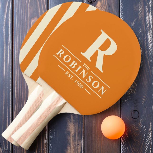 Efternamn & Initial Polo Randig Varm Citrus Pingisracket (Skapare uppladdad)