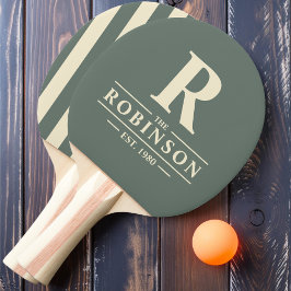 Efternamn & Initial Polo Randig Varmgrå Pingisracket