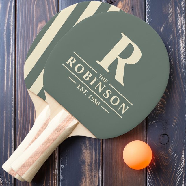Efternamn & Initial Polo Randig Varmgrå Pingisracket (Skapare uppladdad)