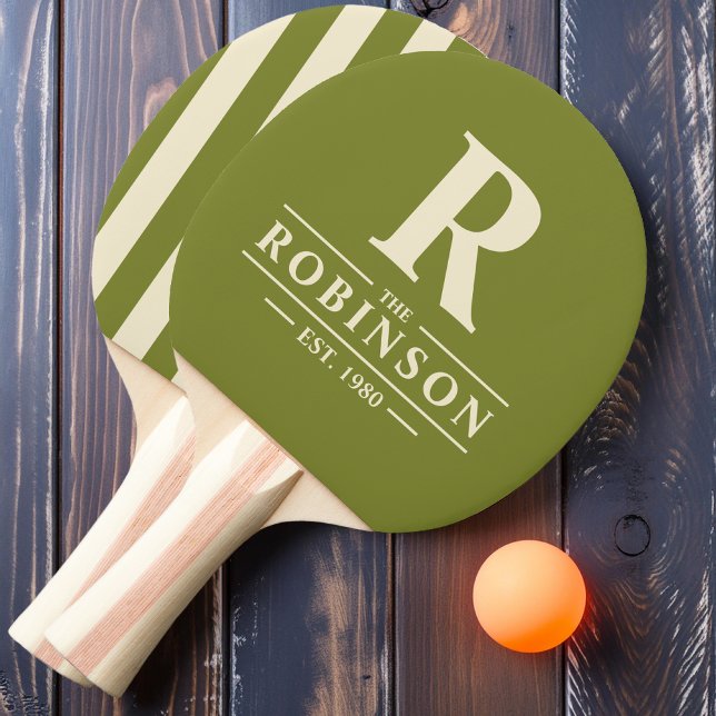 Efternamn & Initial Poloskjorta Pilgrön Pingisracket (Skapare uppladdad)