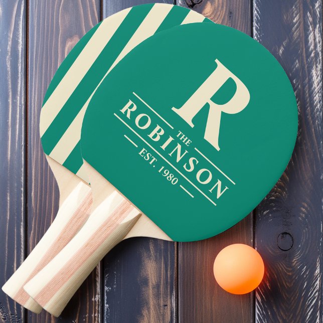 Efternamn & Initial Randig Polo Aqua Beach Breeze Pingisracket (Skapare uppladdad)