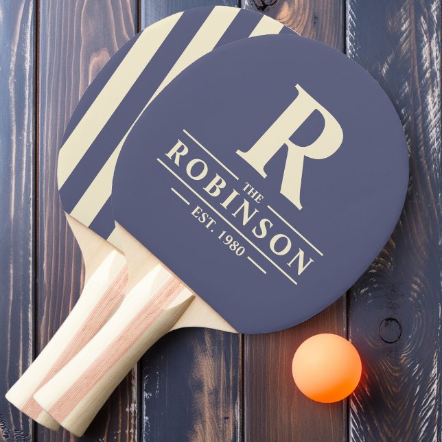 Efternamn & Initial Randig polotröja Lavendelbrise Pingisracket (Skapare uppladdad)