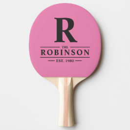 Efternamn & Initial Rosa och Svart Pingisracket