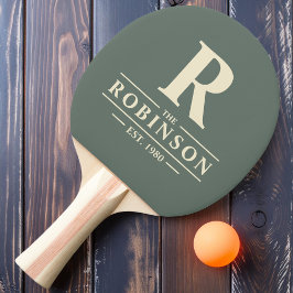 Efternamn & Initial Varm Grå Pingisracket