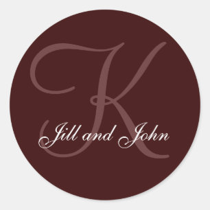 Efternamn Initialt K plus första Namn Choklate Sea Runt Klistermärke
