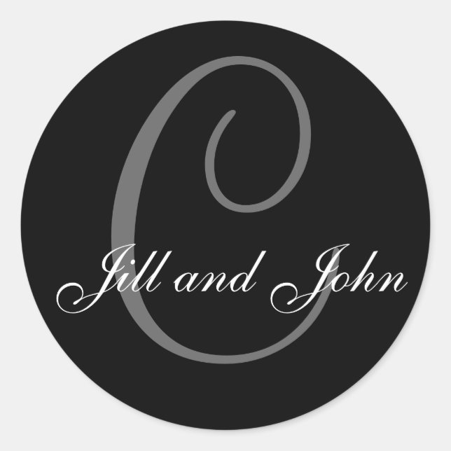 Efternamn Inledande C plus Svart etikett för först (Framsida)