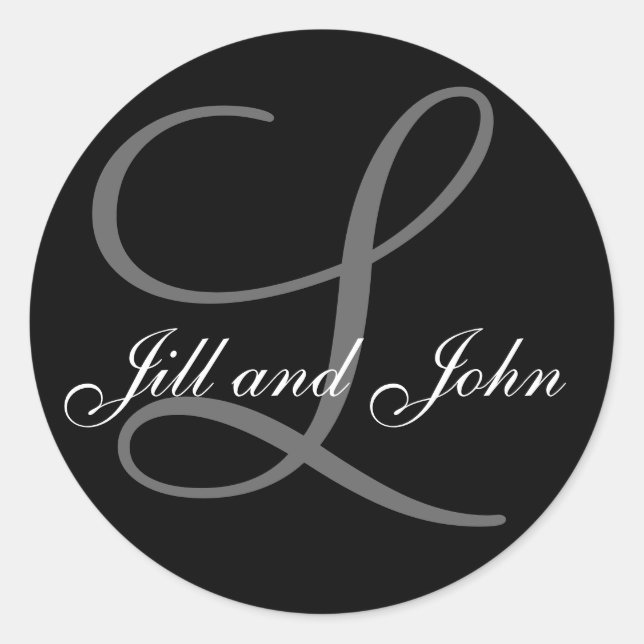 Efternamn Inledande L plus Svart etikett för först (Framsida)