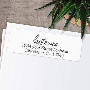 Efternamn - Isabella Script-teckensnitt - Returadr Returadress Etikett