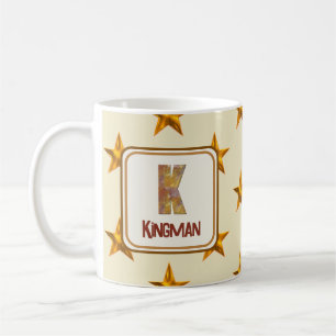 Efternamn K - första monogram för Star Patchwork Kaffemugg