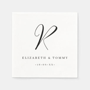 Efternamn Monogram par Namn Bröllop Pappersservett
