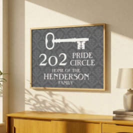 Efternamn och husadress Damask House Key Poster