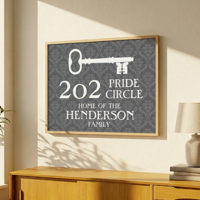 Efternamn och husadress Damask House Key Poster (Skapare uppladdad)