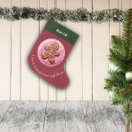 Efternamn på broderiy Effect jul Gingerman Stor Julstrumpa