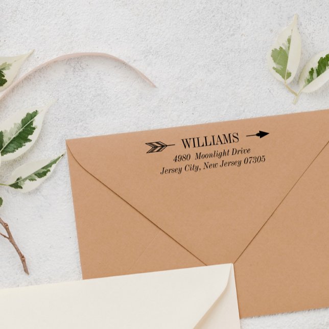 Efternamn på elegant-pil och Adress Självfärgande Stämpel (Skapare uppladdad)