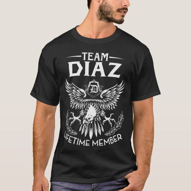 Efternamn på medlemmar för teamets DIAZ-livstid T Shirt (Framsida)