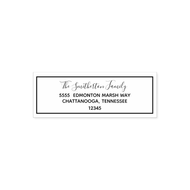 Efternamn på Returadress för grundläggande skriptf Självfärgande Stämpel (Design)