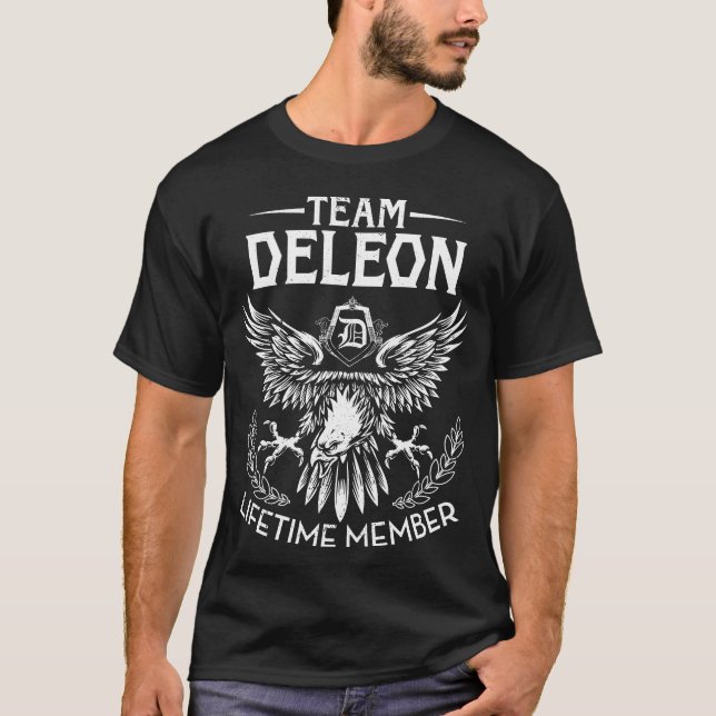Efternamn på teamets DELEON-livstidsmedlem T Shirt (Framsida)