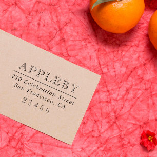 Efternamn & returadress för klassikertypografi stämpel