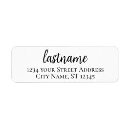 Efternamn - Returadressen Anpassningsbar för Madel Returadress Etikett