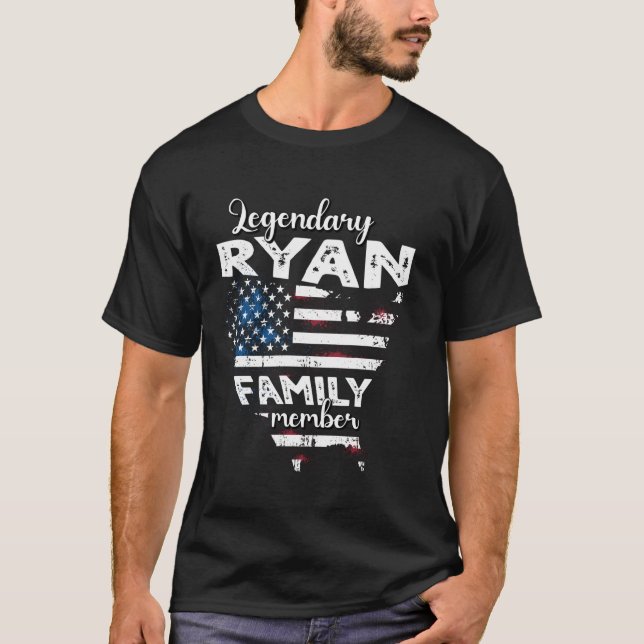Efternamn Ryan US Flagga Ryan Efternamn Ryan T Shirt (Framsida)