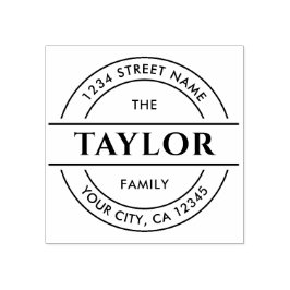 Efternamn | Skapa din egen runda Returadress Stämpel