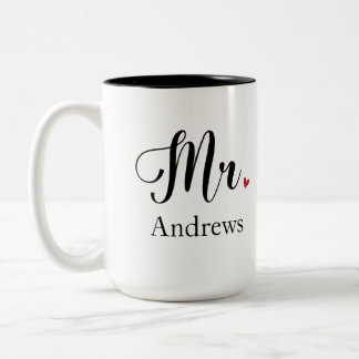 Efternamn som matchar par Gift Make Groom Två-Tonad Mugg