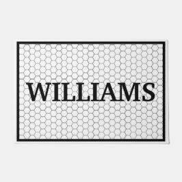Efternamn Svartvitt hex-plattans doormat