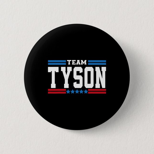 Efternamn Tyson för Team Tyson-medlemmens livstids Knapp (Framsida)