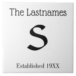 Efternamn undertecknar enkelt modernt kakelplatta